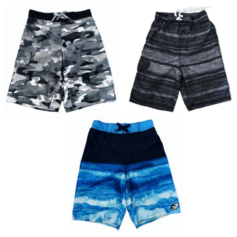 Boys Swim Trunks Set of 3